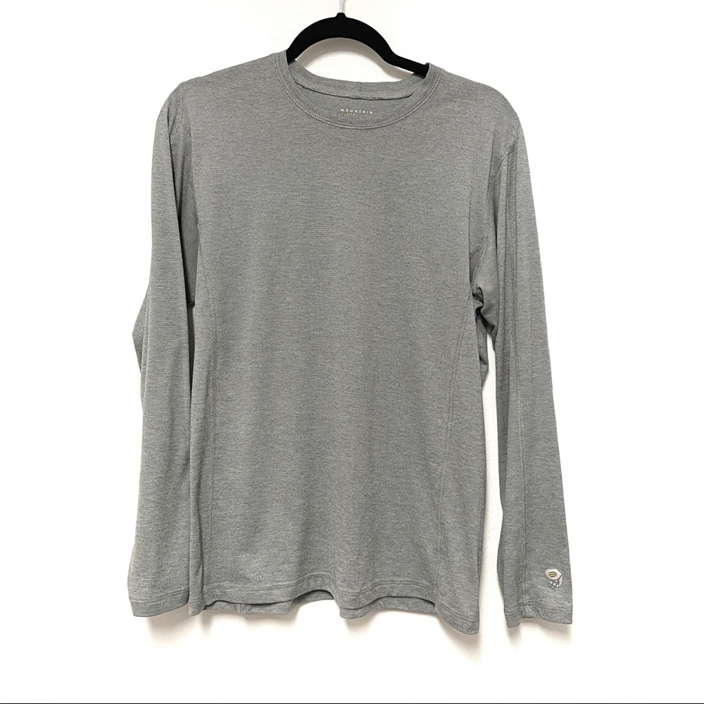 Mountain Hardware Longsleeve Thermal Shirt - Gray Striped Undershirt
